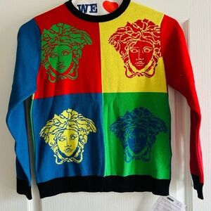 Versace Colorblock Medusa Kids Sweater